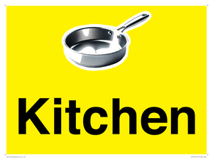 Kitchen Dementia Friendly signs yellow